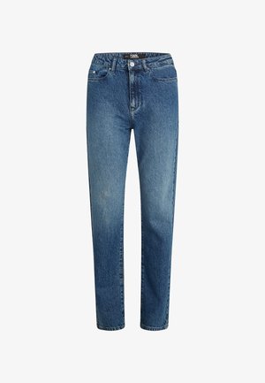 Heledad hallikas teksapüksid sirge jala disainiga, viie taskuga ja pleekinud viimistlusega. Omab bränditud vööosa ja metallnööpi.