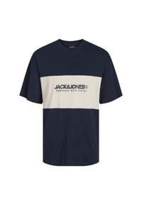 JJELEGACY BLOCKING TEE O-NECK - T-shirt med print - navy blazer