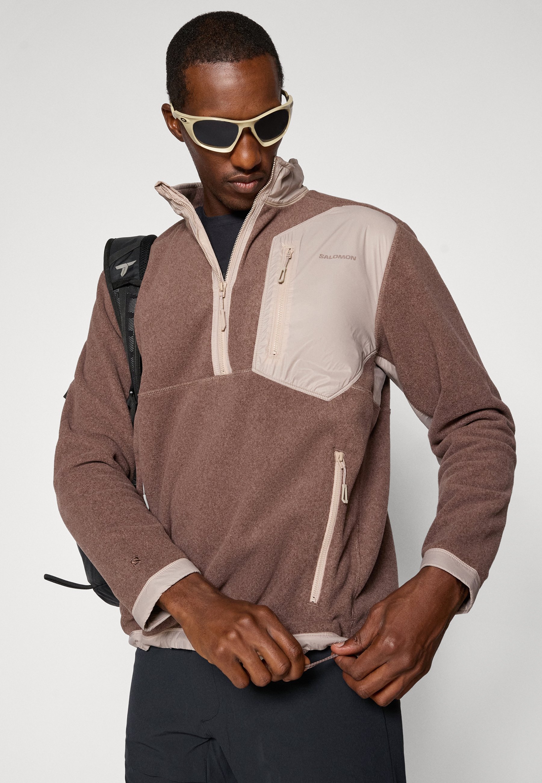 Salomon CHROMA - Fleece jumper - iron/light brown - Zalando.co.uk