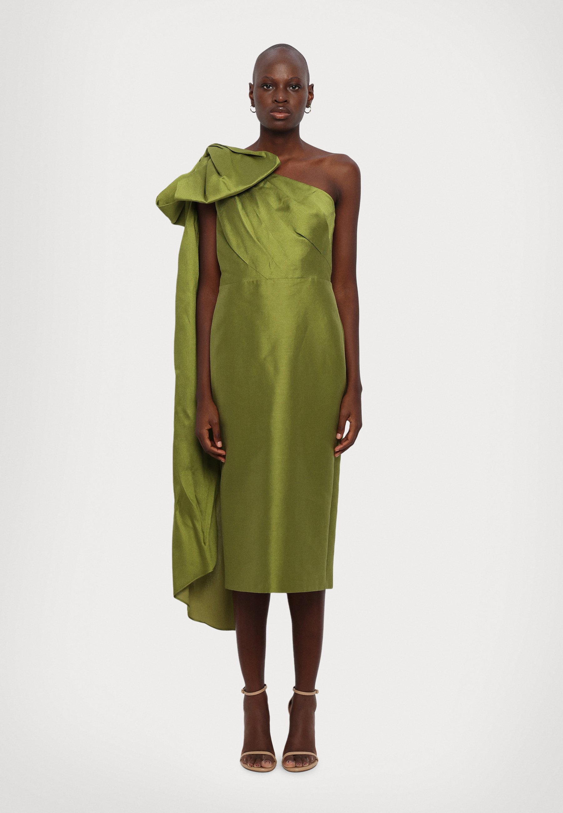 green emerald velvet dress Marchesa Notte Crepe Maxi Dress, Green / 4