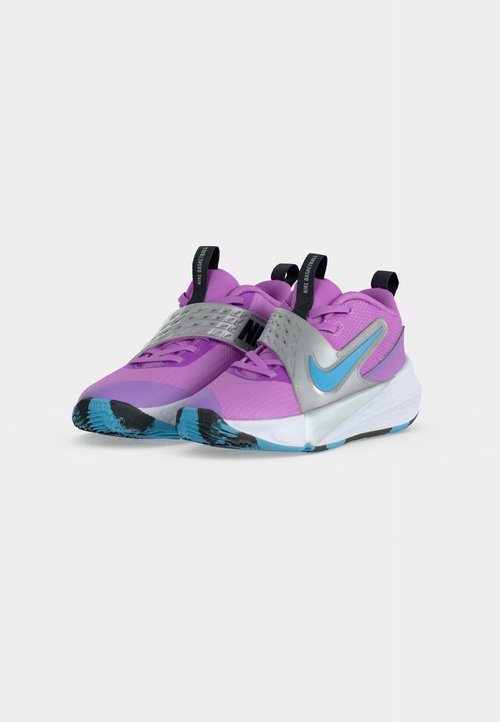 Nike TEAM HUSTLE D 12 UNISEX - Basketball shoes - fuchsia glow/baltic blue/metallic silver-coloured/flat silver-coloured/dark smoke grey — foto 3