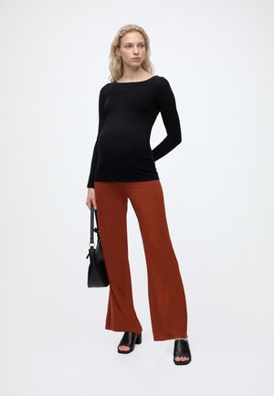Anna Field MAMA by Zalando, STRAIGHT LEG - Wide leg - burnt henna/shaved chocolate