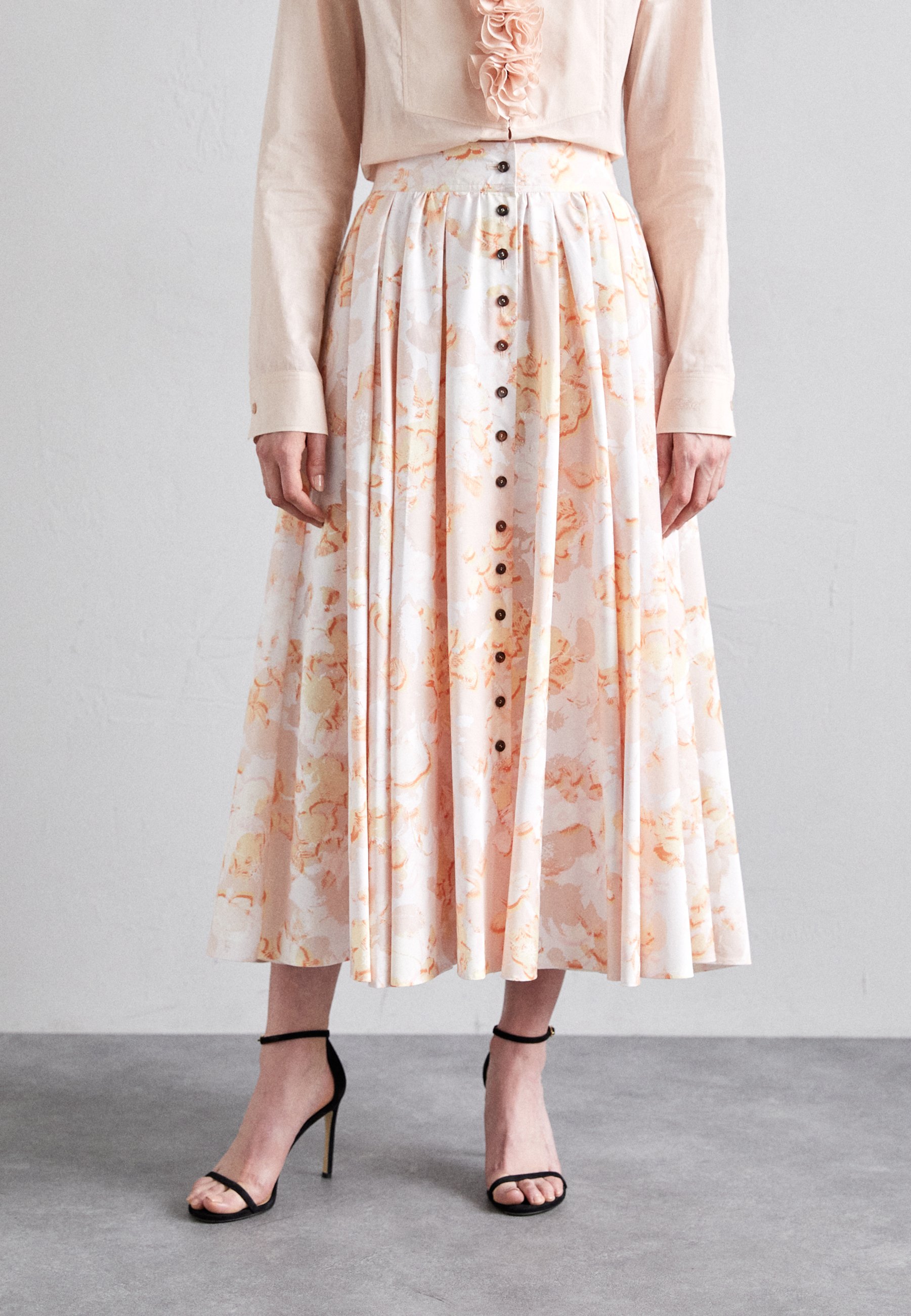 スカート PHILOSOPHY DI LORENZO SERAFINI WOMAN SKIRTS PHILOSOPHY BY LORENZO SERAFINI GREEN SKIRT WITH PADDLE