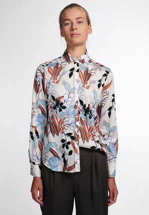 Button-down blouse - weiss/bunt