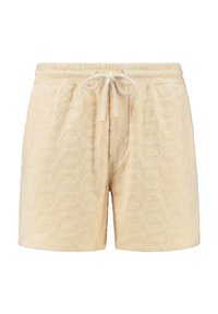 GEO TOWELING - Tracksuit bottoms - angora beige