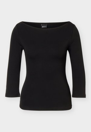 Gina Tricot, QUARTER SLEEVE BOATNECK - Μπλούζα με μακριά μανίκια - black