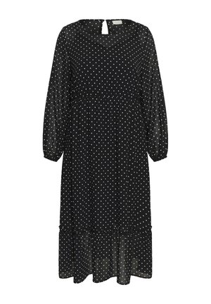 Kaffe Curve, KCMINDA DRESS - Robe longue - black w. white dot