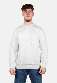 Armani Exchange GIROCOLLO - Felpa - bianco