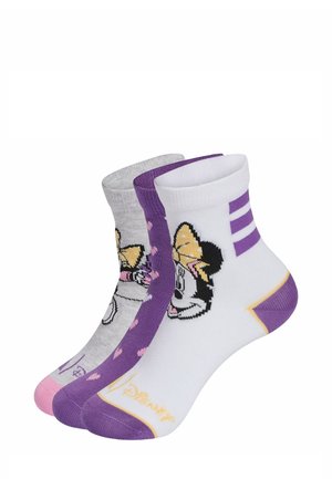 DISNEY MINNIE MOUSE 3 PACK - Ponožky - white/active purple/light grey heather