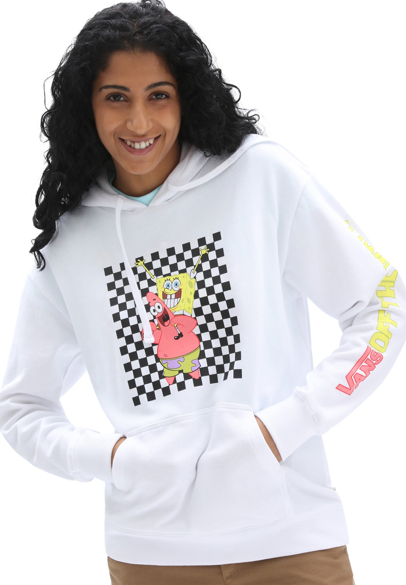 Vans WM VANS X SPONGEBOB BEST BUDDIES HOODIE - Felpa con cappuccio -  (spongebob)bstbddies4life/bianco - Zalando.it