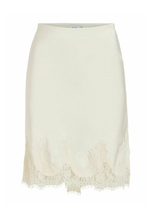 VILA, MINI SKIRT VIEVINDA LACE - Minijupe - birch