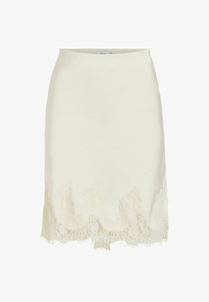 VILA, MINI SKIRT VIEVINDA LACE - Minijupe - birch