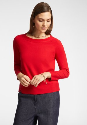 CON SCOLLO A BARCHETTA - Strickpullover - rosso