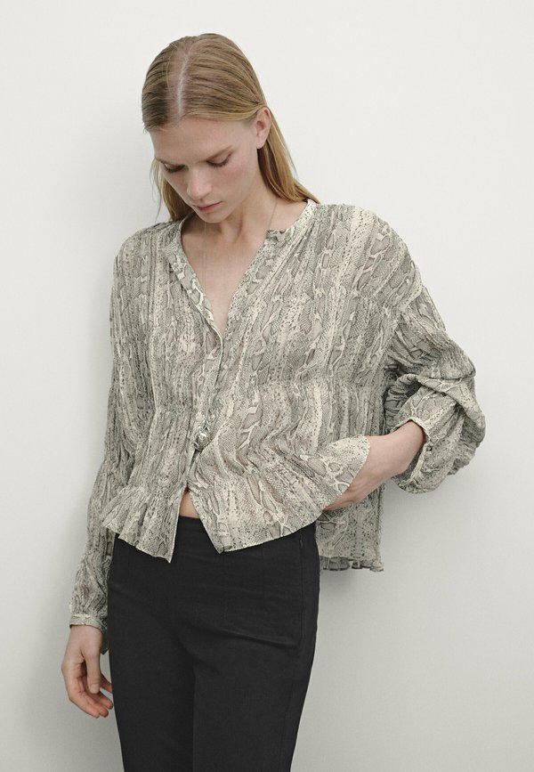 SNAKESKIN  WITH ELASTIC DETAIL  - Blouse