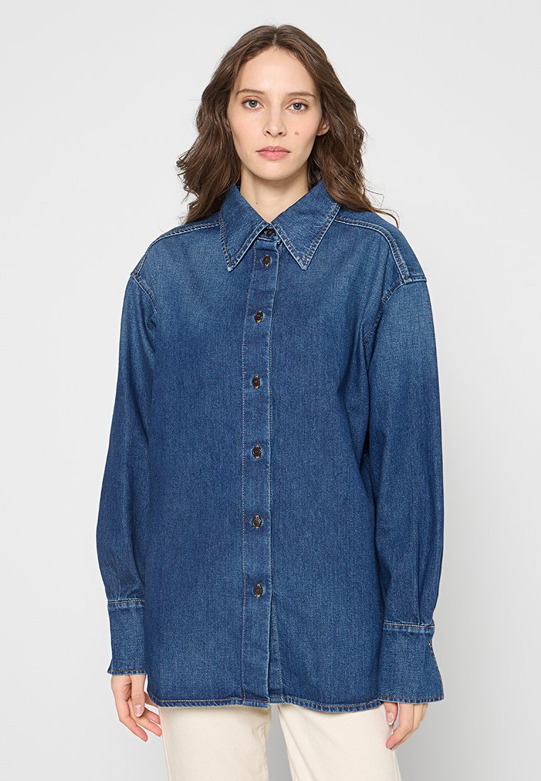 closed Overhemdblouse donkerblauw