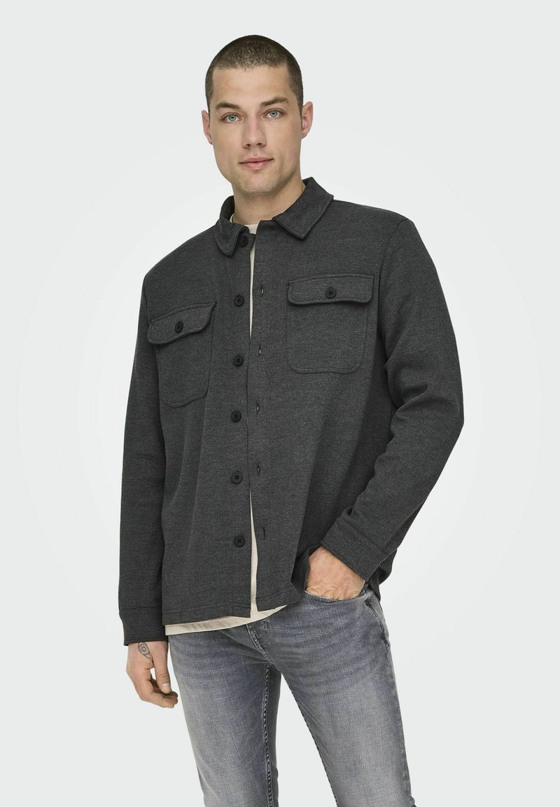 Only & Sons NORMAL GESCHNITTEN KRAGEN  - Lichte jas - dark grey melange