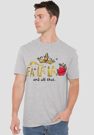 SNOW WHITE FA LA LA AND ALL THAT CHRISTMAS SPARKLE - T-Shirt print - mottled light grey