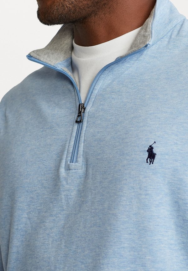 LUXURY JERSEY QUARTER ZIP PULLOVER - Long sleeved top - jamaica heather4