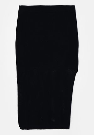 KNITID OVERLAY SKIRT - Kokerrok - blacklead