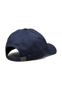 Navy baseballpet met een klassiek ontwerp, gemaakt van katoen, gestikte oogjes, verstelbare band en een gebogen klep.