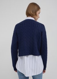 Calliope CROP TRECCE - Strickpullover - blu