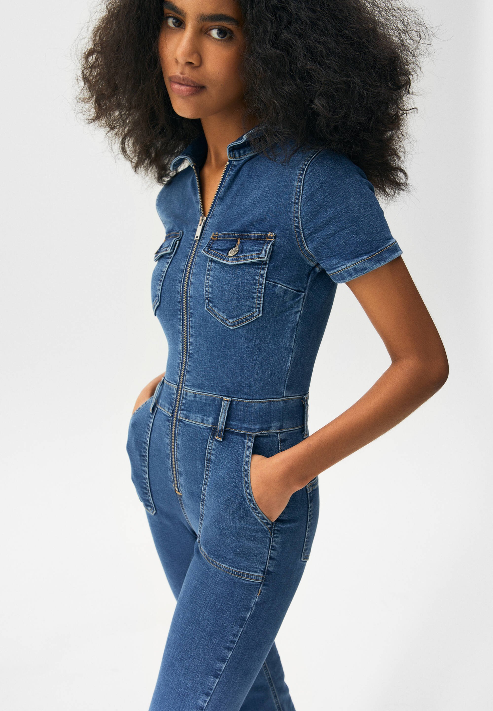 PULL\u0026BEAR Jumpsuit - blue denim - Zalando.ie