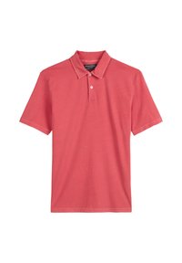 Korte mouw polo shirt in koraalkleur, gemaakt van zachte katoen. Kenmerkt zich door een klassieke kraag met twee knopen en een ontspannen pasvorm.