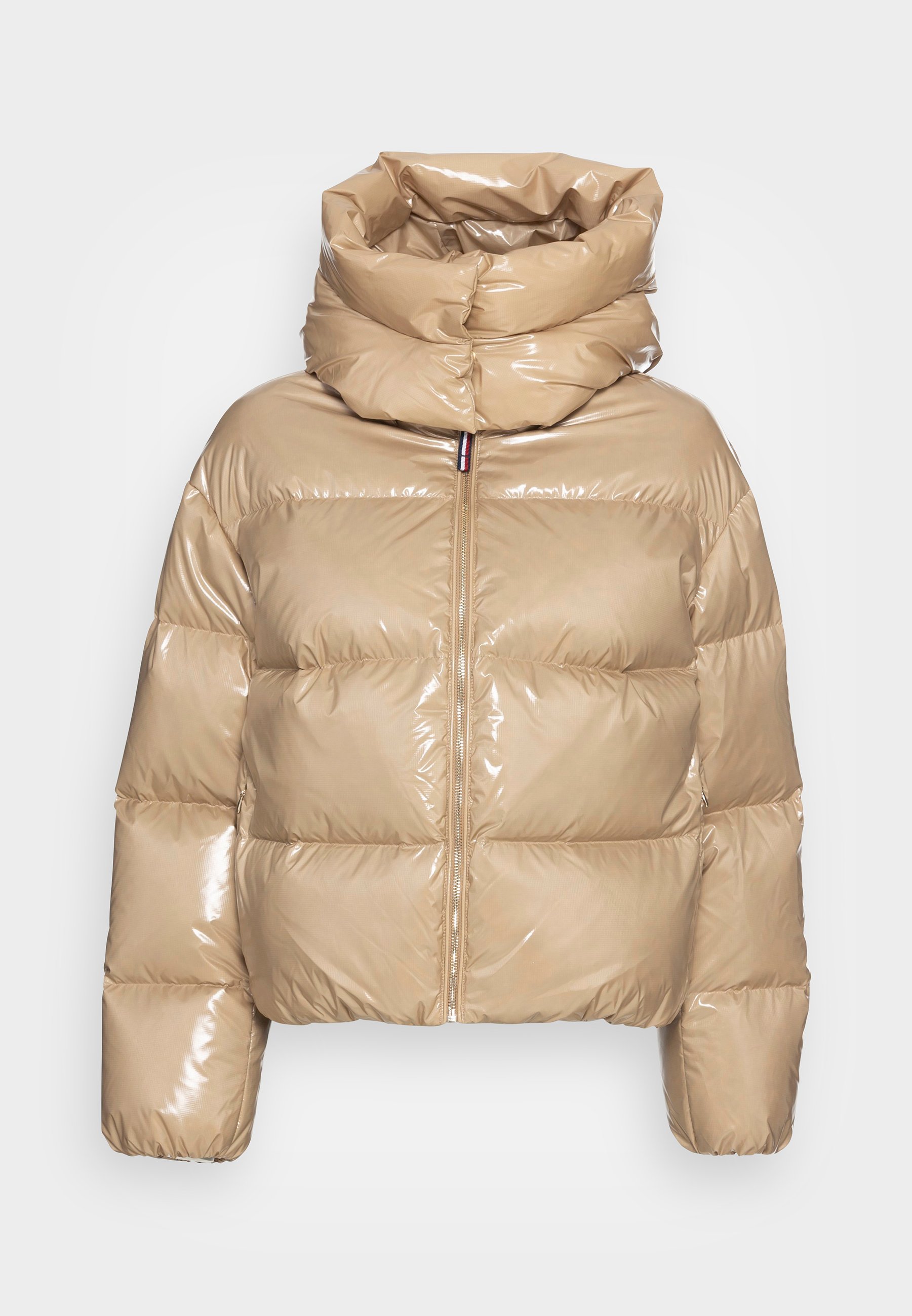 glossy down coat