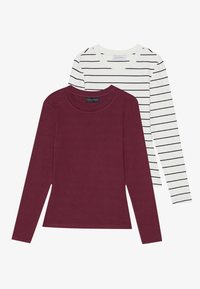 2 PACK - Long sleeved top - bordeaux,off-white,black