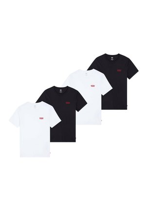 4ER PACK GRAPHIC SET IN NECK RUNDHALS - T-shirts basic - schwarz weiß