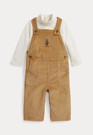 Polo Ralph Lauren, COTTON BODYSUIT & CORDUROY OVERALL SET 0-2Y - Peto - jodphur tan