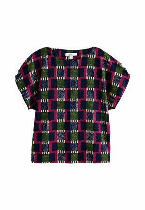 REGULAR FIT - FLUTTER SLEEVE TEXTURED SMART  - T-shirt print - pink geo print