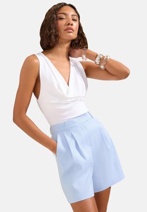 Friends Like These, REGULAR FIT - CROSSHATCH TAILORED SHORTS . - Shorts - blue