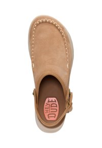 HEYDUDE DELRAY CLOG SUEDE - CLOGS - Sandales compensées - tan tan