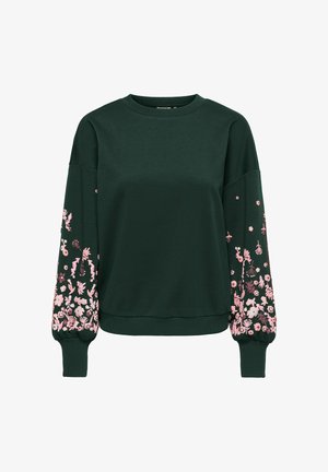 ONLY, ONLBROOKE L/S O-NECK FLOWER SWT NOOS - Sweatshirt - scarab