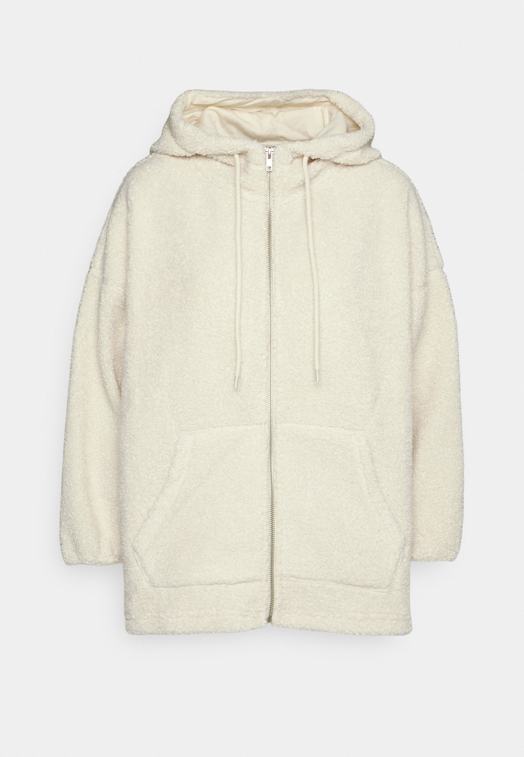 Pieces Petite PCKAREN HOODIE - Sudadera con cremallera - buttercream/crema  - Zalando.es