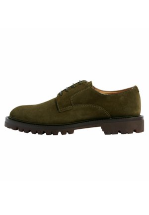 WOOSTER III - Snøresko - green suede