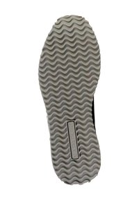 Semelle d'une sneaker présentant un motif texturé en vagues de couleur gris clair, avec un logo rectangulaire au centre indiquant "NAPAPIJRI."