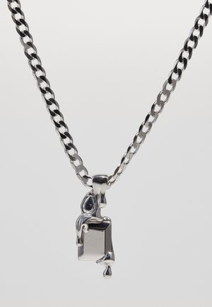 Alan Crocetti HARD MELT CURB CHAIN NECKLACE UNISEX - Collar - rhodium