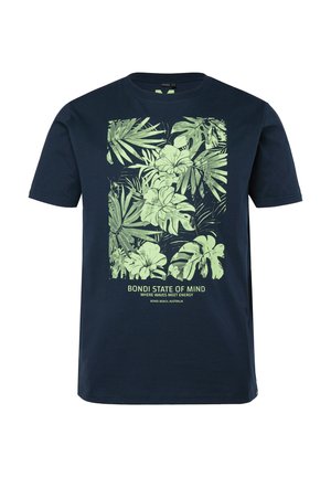 Men Plus, T-SHIRT, HALBARM, PRINT, RUNDHALS, BIS 8 XL - T-shirt print - navy blue