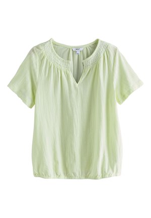 Next, REGULAR FIT - SHORT SLEEVE NOTCH NECK SHIRRED BUBBLEHEM T-SHIRT  . - Bluse - green