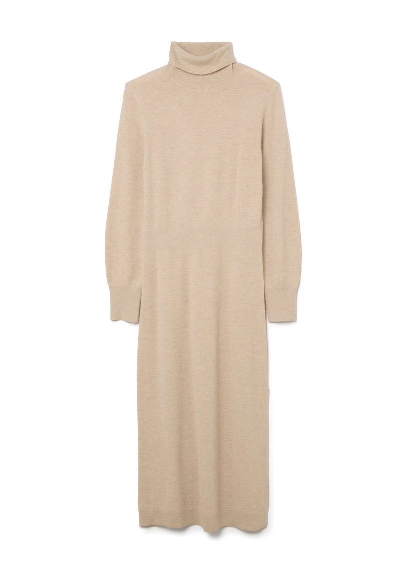 Stefanel WITH LONG SLEEVES - Abito in maglia - light beige/beige ...