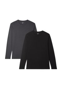 PACK 2 BASIC IN TINTA UNITA - Maglietta a manica lunga - 1x Black, 1x Dark Grey