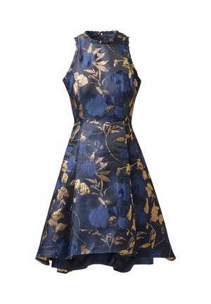Adrianna Papell, RUFFLE JACQUARD DRESS - Robe de soirée - navy gold