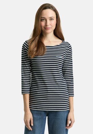 MIT STREIFENMUSTER - Longsleeve - navy blue offwhite stripe