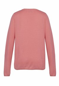 Maglione rosa a maniche lunghe con scollo rotondo, morbido al tatto e con polsini a coste. Design semplice con una vestibilità comoda e senza chiusure visibili.