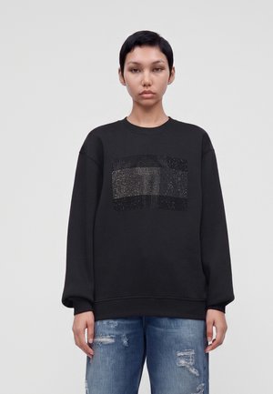 Tommy Jeans, FESTIVE DIAMANTÉ LOGO FLEECE SWEATSHIRT - Суитшърт - black