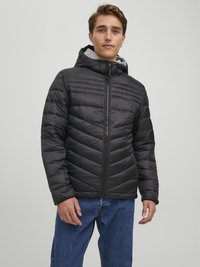 Jack & Jones - JJEHERO PUFFER HOOD - Winterjas - black Miniatuurafbeelding 1