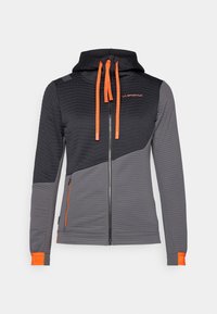 METHOD HOODY  - Zip-up sweatshirt - carbon/cherry tomato