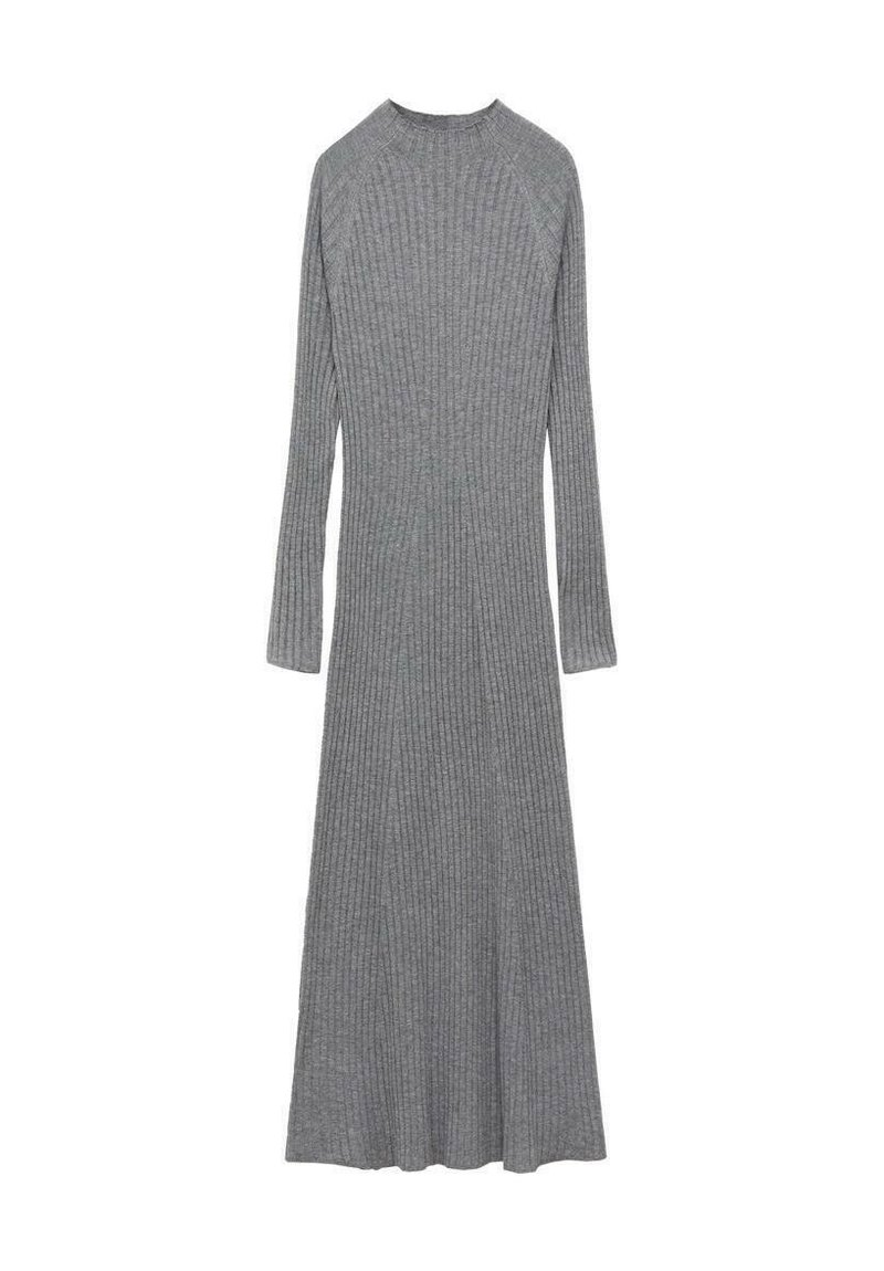 Mango Gebreide jurk grijs gemêleerd Mango Gebreide jurk grijs gemêleerd
